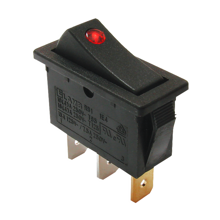 RB1 Series Illuminated, Power Rocker Switch with PVC Cap